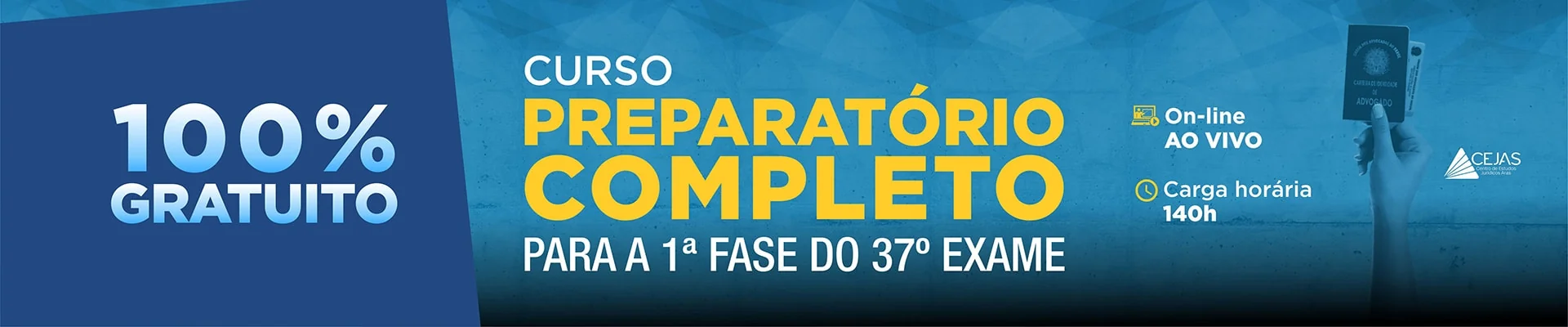 Preparatório OAB 1ª Fase 37° Exame - Online - Gratuito