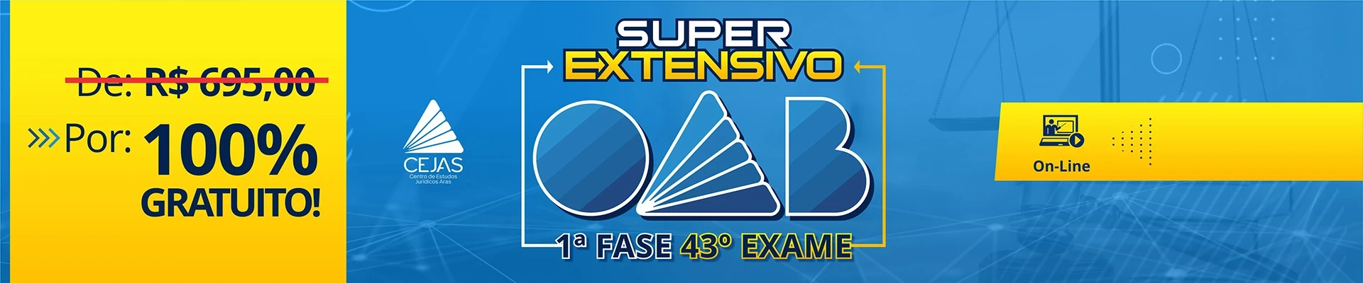 Super Extensivo OAB 1ª Fase - 43° Exame - On-line GRATUITO